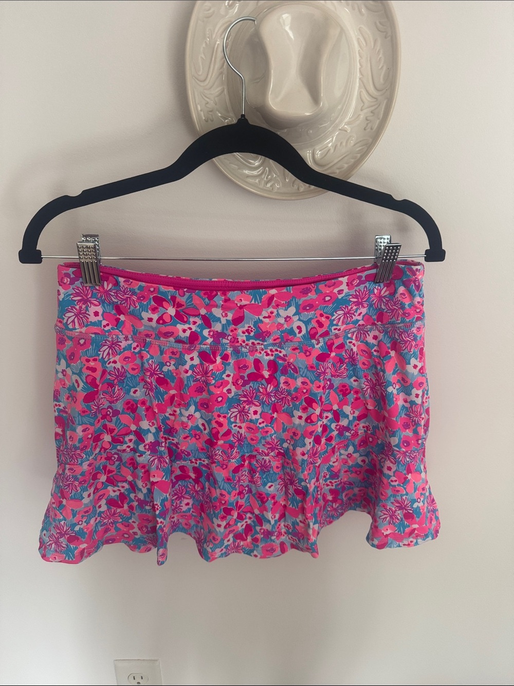 Lilly Pulitzer Floral Pink & Blue Flared Skort